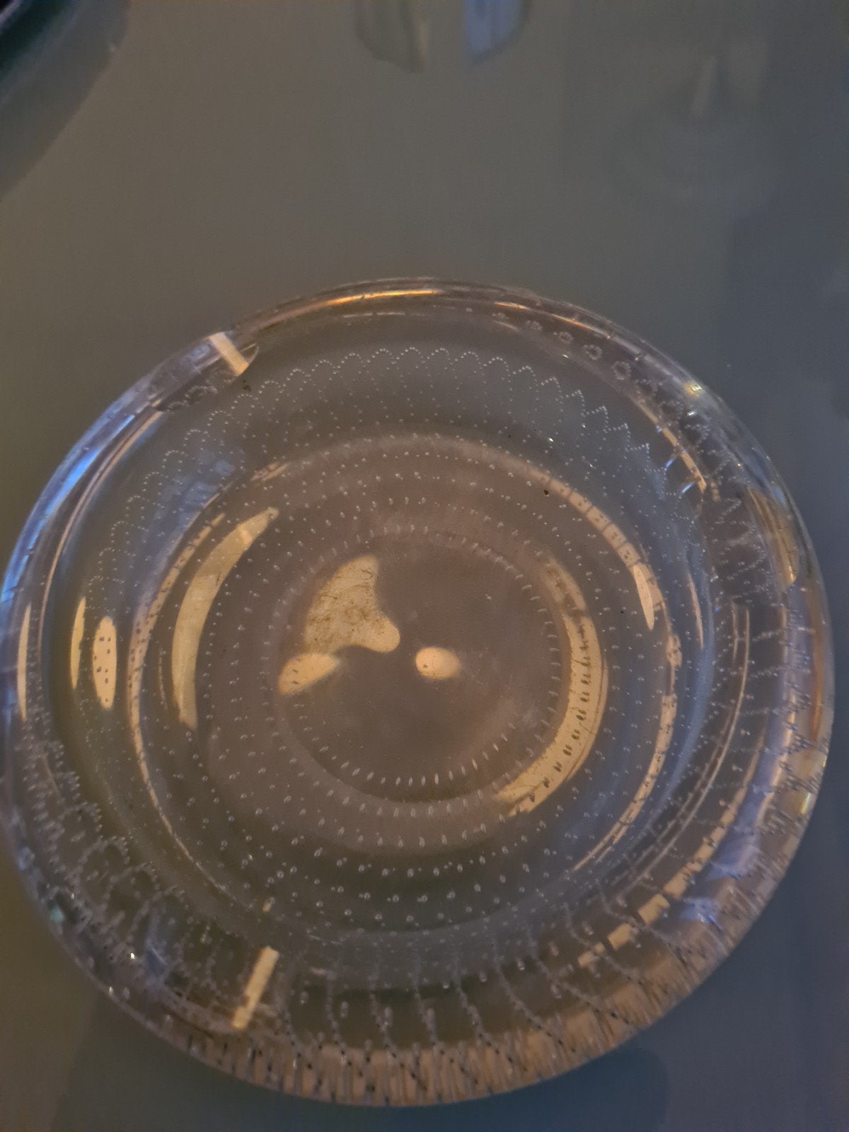 Vintage glazen asbak met bubbelpatroon, Ophalen