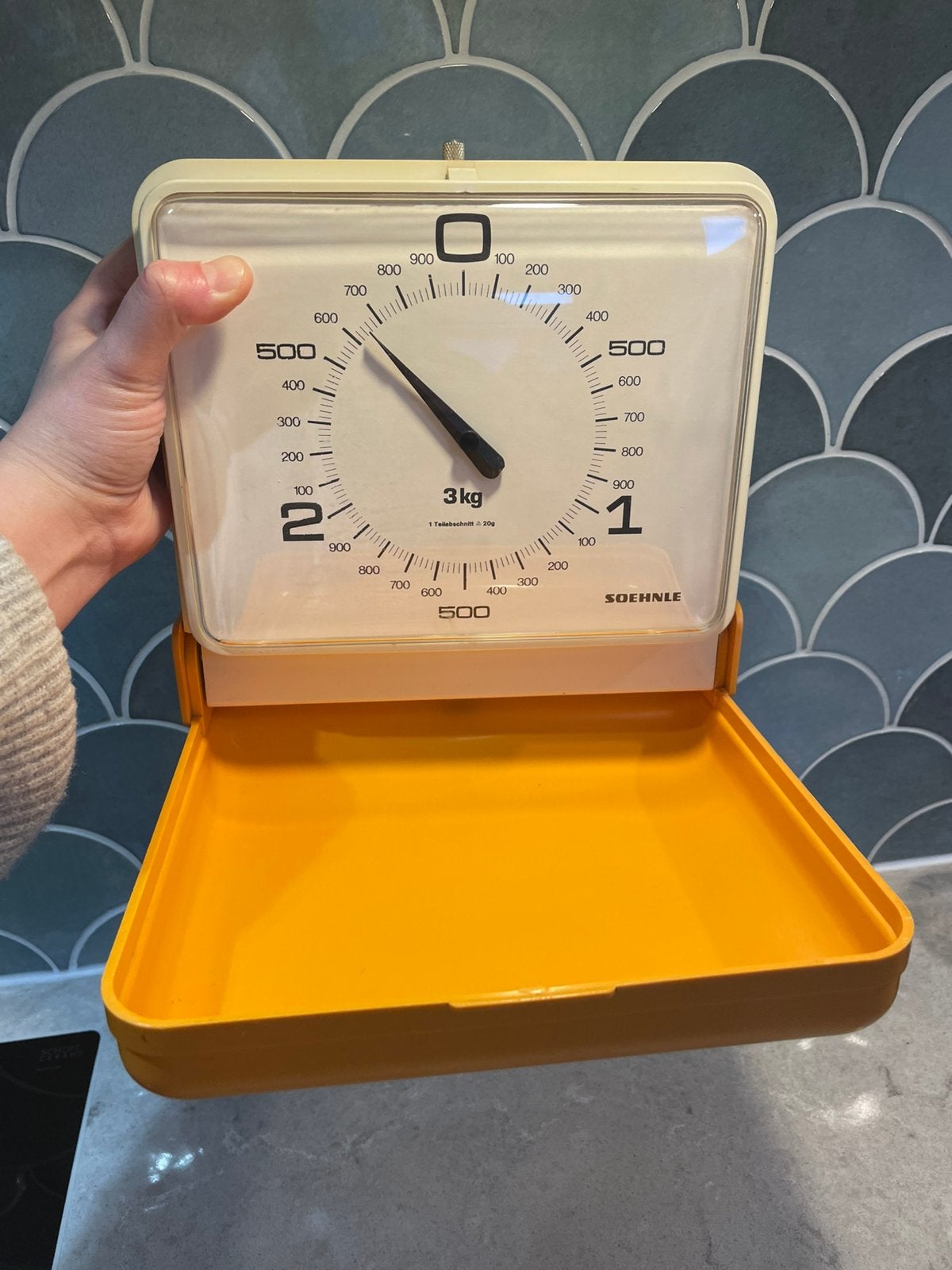 Vintage Soehnle weegschaal, Witgoed en Apparatuur, Weegschalen, Keukenweegschaal, 1 tot 500 gram, Ophalen of Verzenden, Digitaal