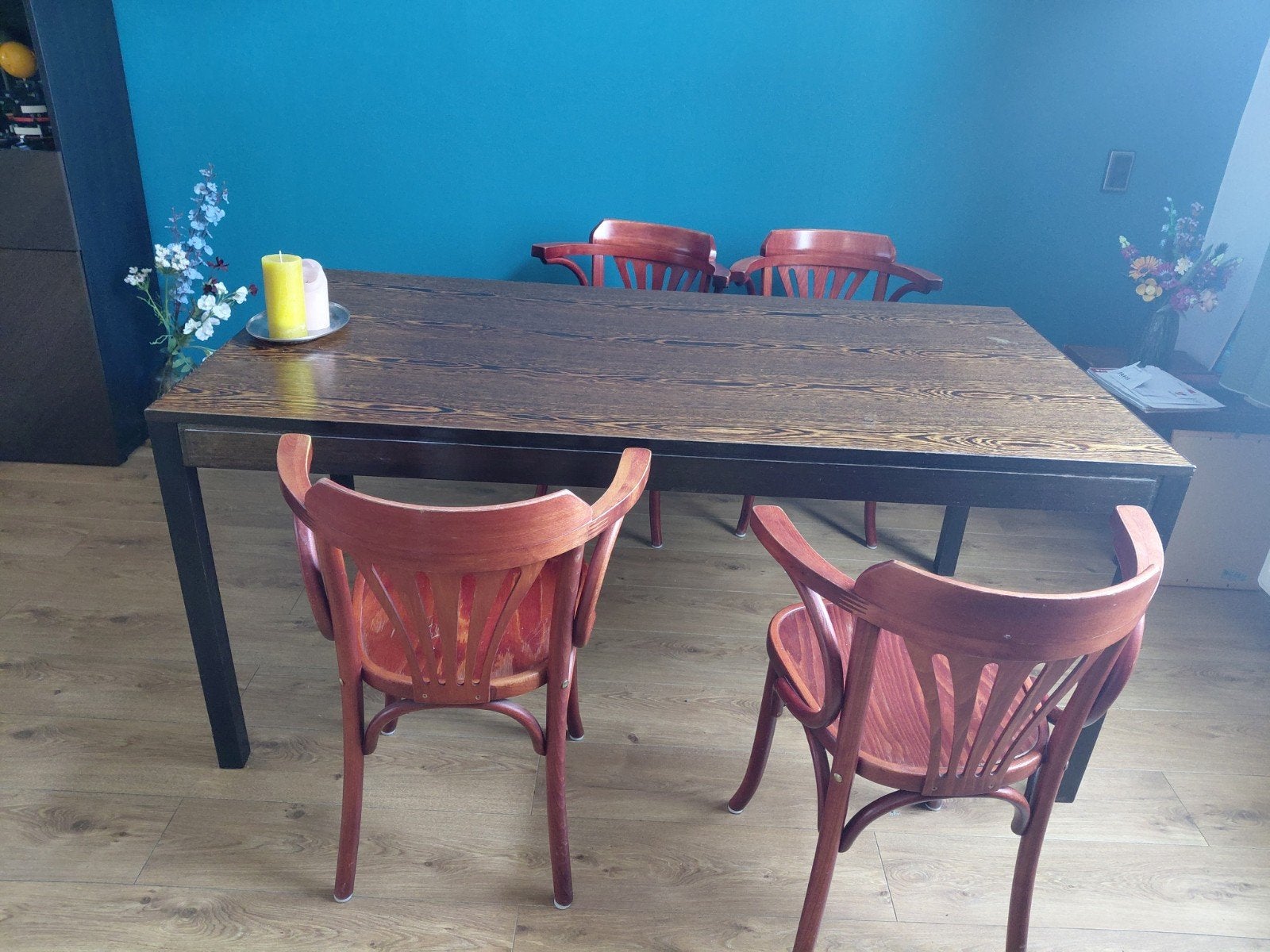 Uitschuifbare eettafel, Huis en Inrichting, Tafels | Eettafels, Ophalen, Gebruikt, 50 tot 100 cm, Vijf personen of meer