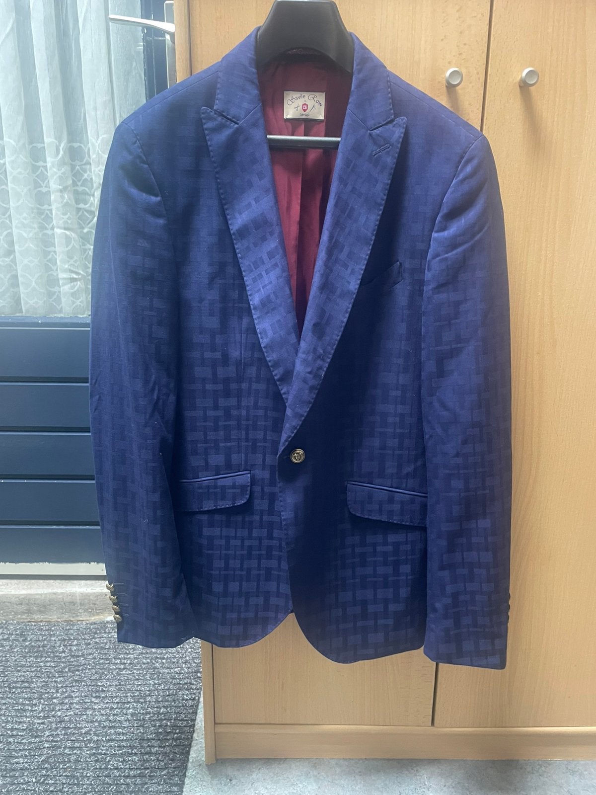 Z.g.a.n donkerblauw "Savile Row" Colbert met Motiefje maat M, Kleding | Heren, Kostuums en Colberts, Savile Row, Ophalen of Verzenden