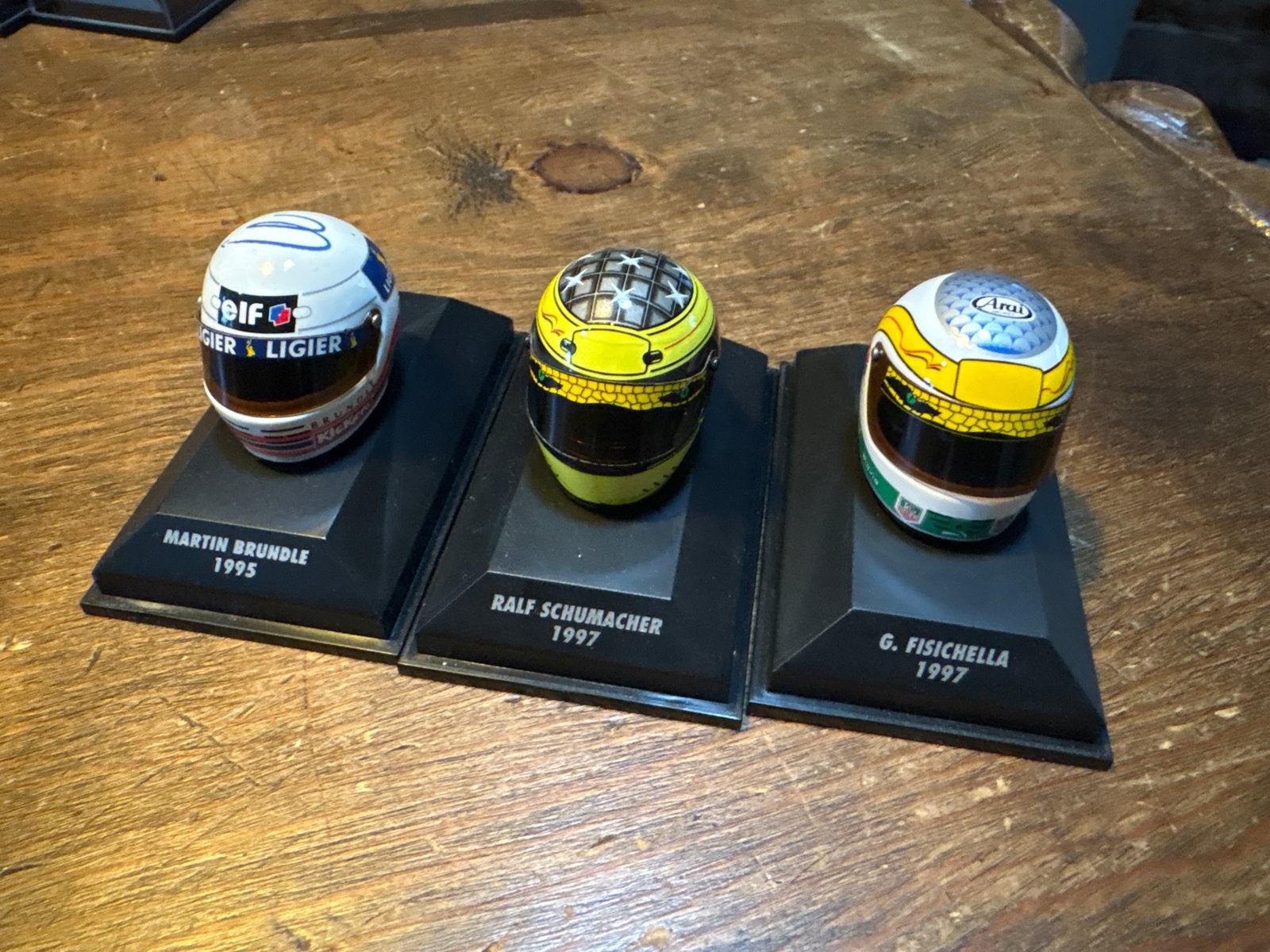 Set van 3 Minichamps 1:8 F1 helm miniaturen, Ophalen of Verzenden, Gebruikt