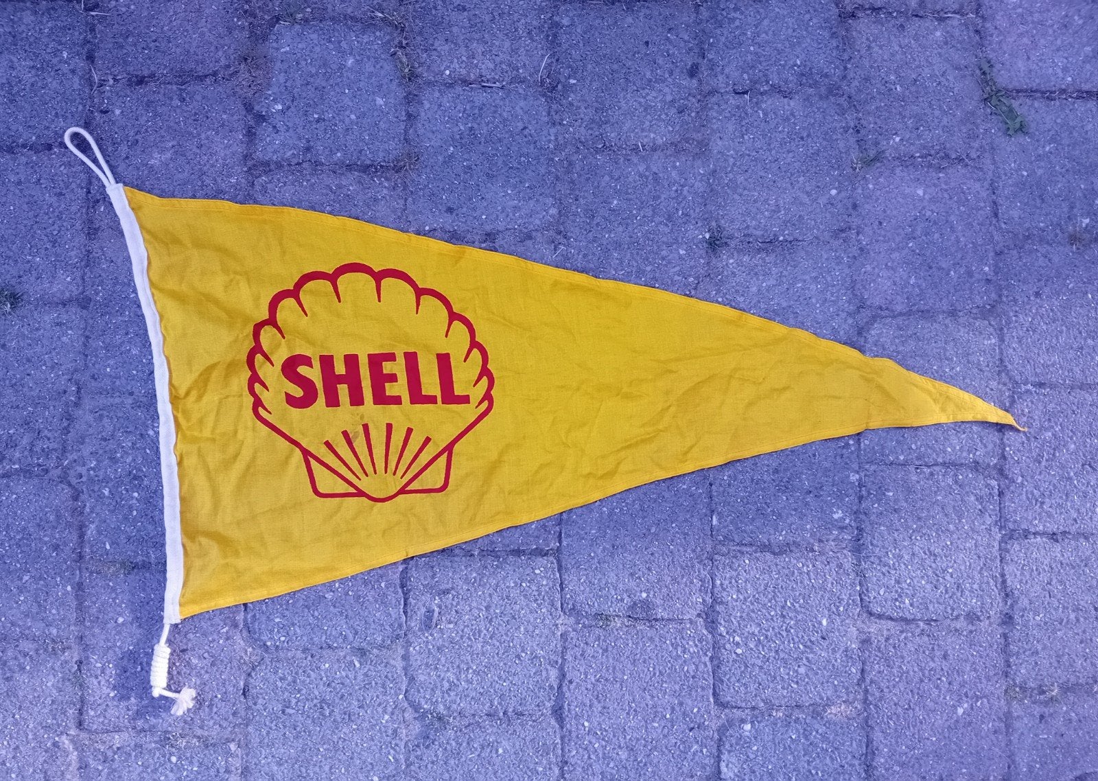 Zeldzame, vintage, jaren 60 SHELL vlag (wimpel), Ophalen of Verzenden, Zo goed als nieuw, Auto's