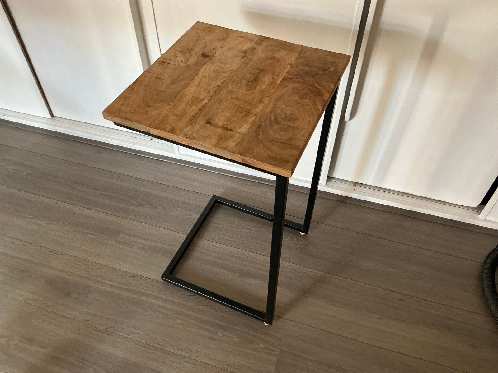 Bijzettafel hout en metaal - 75cm hoog, 40x40cm, Huis en Inrichting, Tafels | Bijzettafels, Ophalen, Minder dan 55 cm, Vierkant