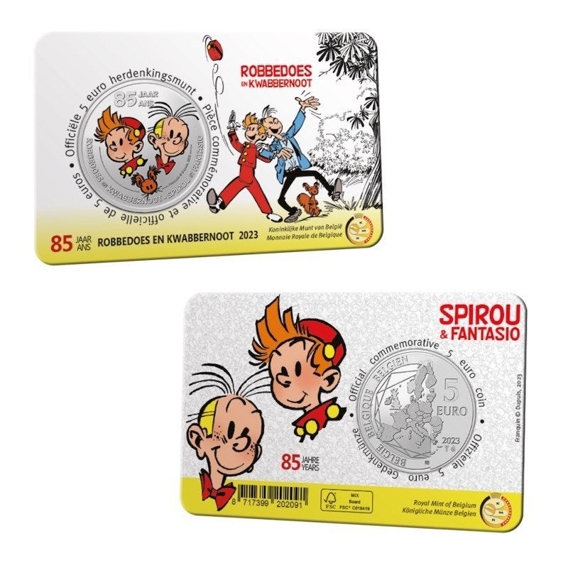 5 Euro Belgie 2023 - BU Coincard - 85 jaar Robbedoes - Kleur, Verzenden, België, 5 euro, Losse munt