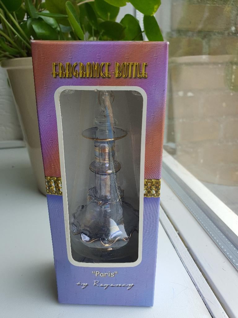 Vintage parfumflesje Regency Paris blauw in doos, Ophalen of Verzenden