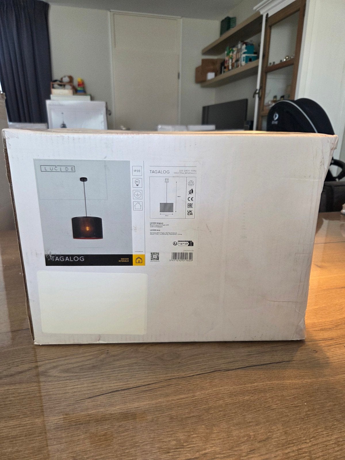 Lucide TAGALOG Hanglamp Ø40 cm Zwart – Nieuw, Ophalen of Verzenden, Nieuw, Industrieel