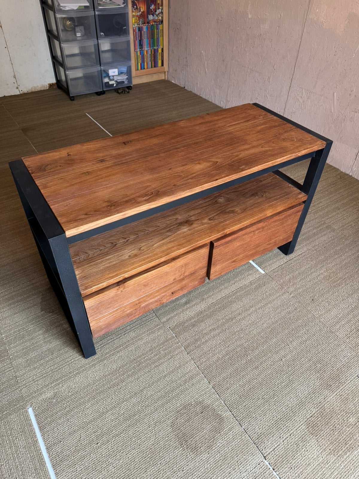 Teakhout tv dressoir, Ophalen, 50 – 75, Gebruikt, Teakhout