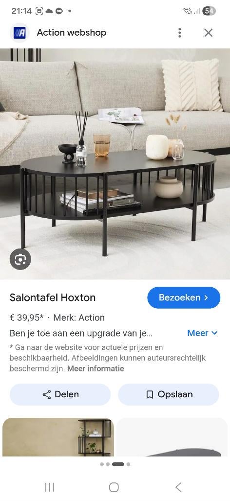 Zwarte salontafel Action, Huis en Inrichting, Ophalen, Minder dan 50 cm, 100 tot 150 cm, 50 tot 75 cm