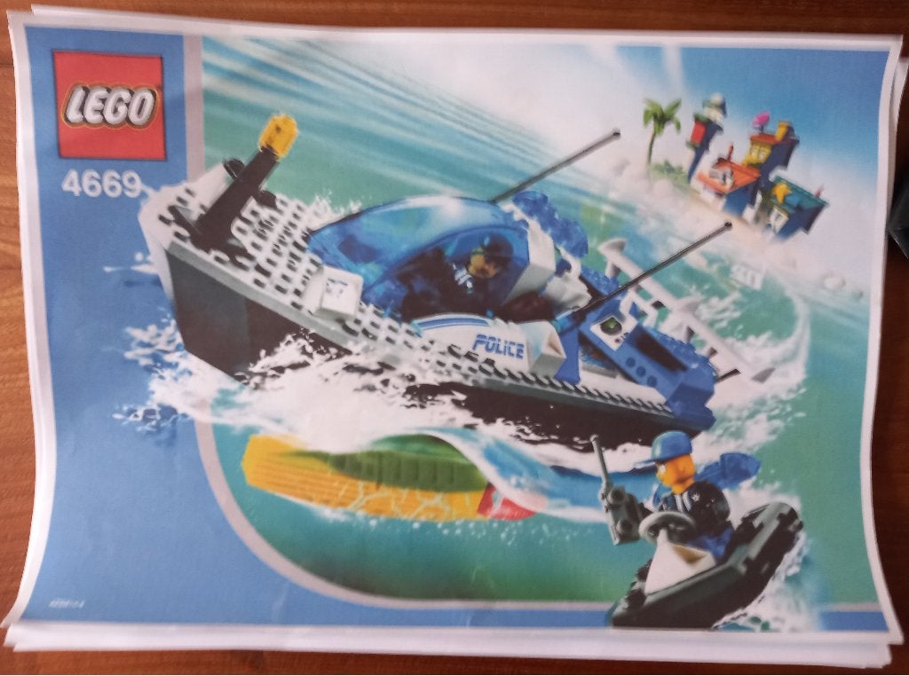 lego 4669-1 lego junioren, politieboot met turbo motoren, Kinderen en Baby's, Lego, Ophalen of Verzenden, Compleet, Complete set