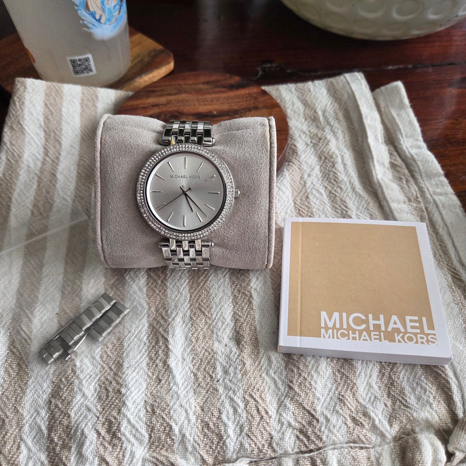 Michael Kors Dameshorloge met Strass en Stalen Band, Overige merken, Staal, Staal, Polshorloge