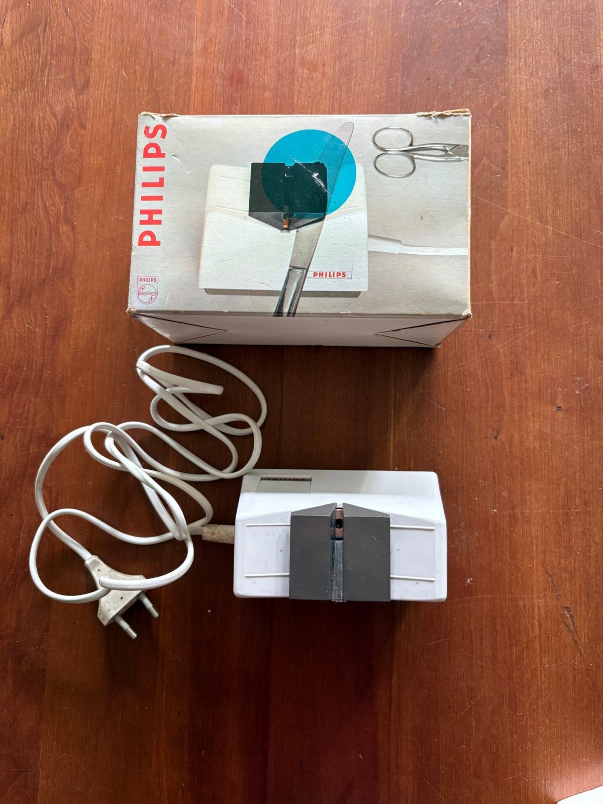 Vintage Philips Messenslijper met originele doos, Ophalen of Verzenden