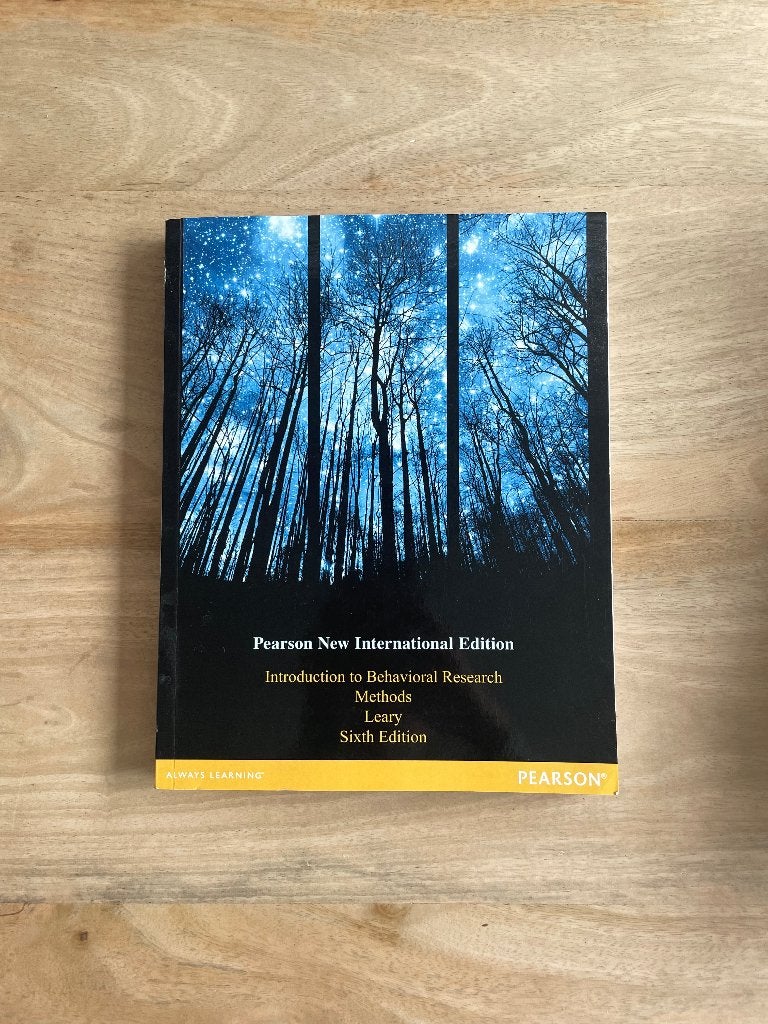 Introduction to Behavioral Research Methods - Leary, Boeken, Studieboeken en Cursussen, Zo goed als nieuw, WO, Gamma, Ophalen of Verzenden