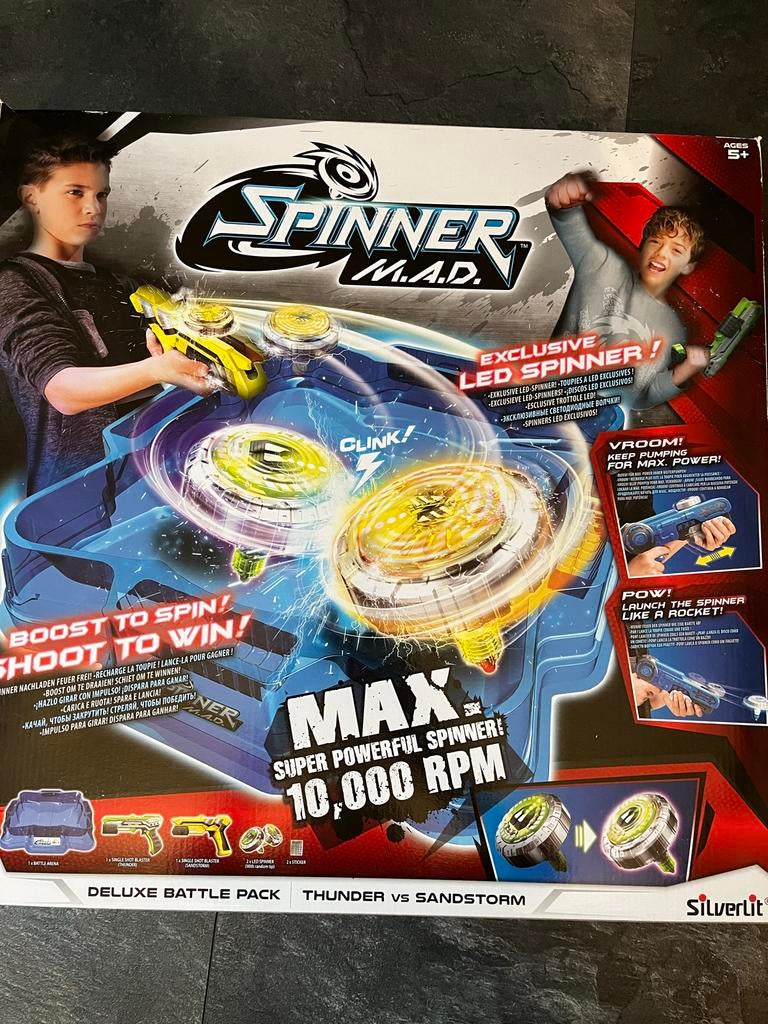 Spinner Mad Deluxe met 3 extra pistolen en spinners, Ophalen of Verzenden, Zo goed als nieuw, Jongen of Meisje
