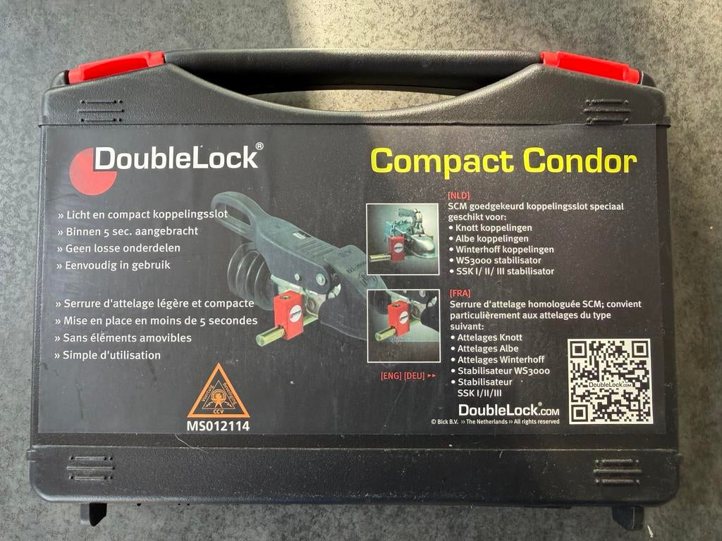 Double Lock Compact Condor slot voor diverse koppelingen, Caravans en Kamperen, Ophalen of Verzenden, Zo goed als nieuw