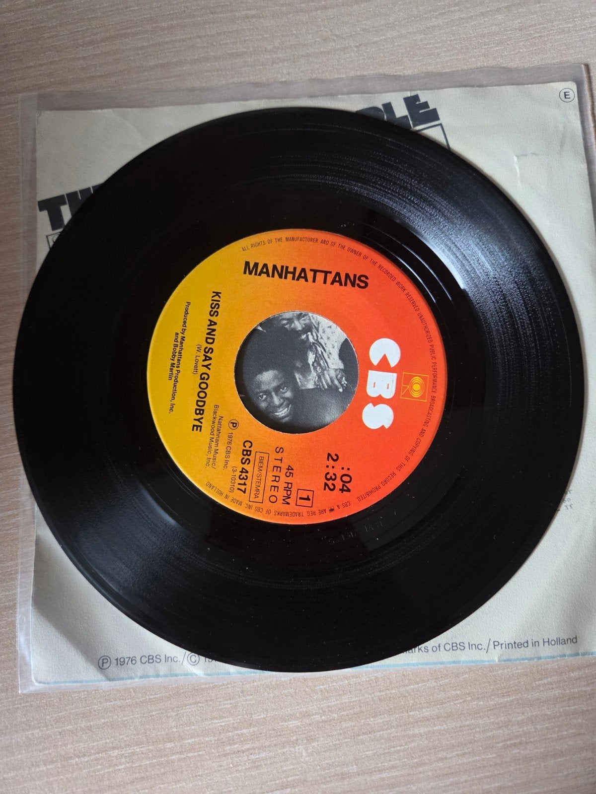 The Manhattans - Kiss and Say Goodbye (Vinyl Single), Gebruikt, 7 inch, Overige typen, R&B en Soul