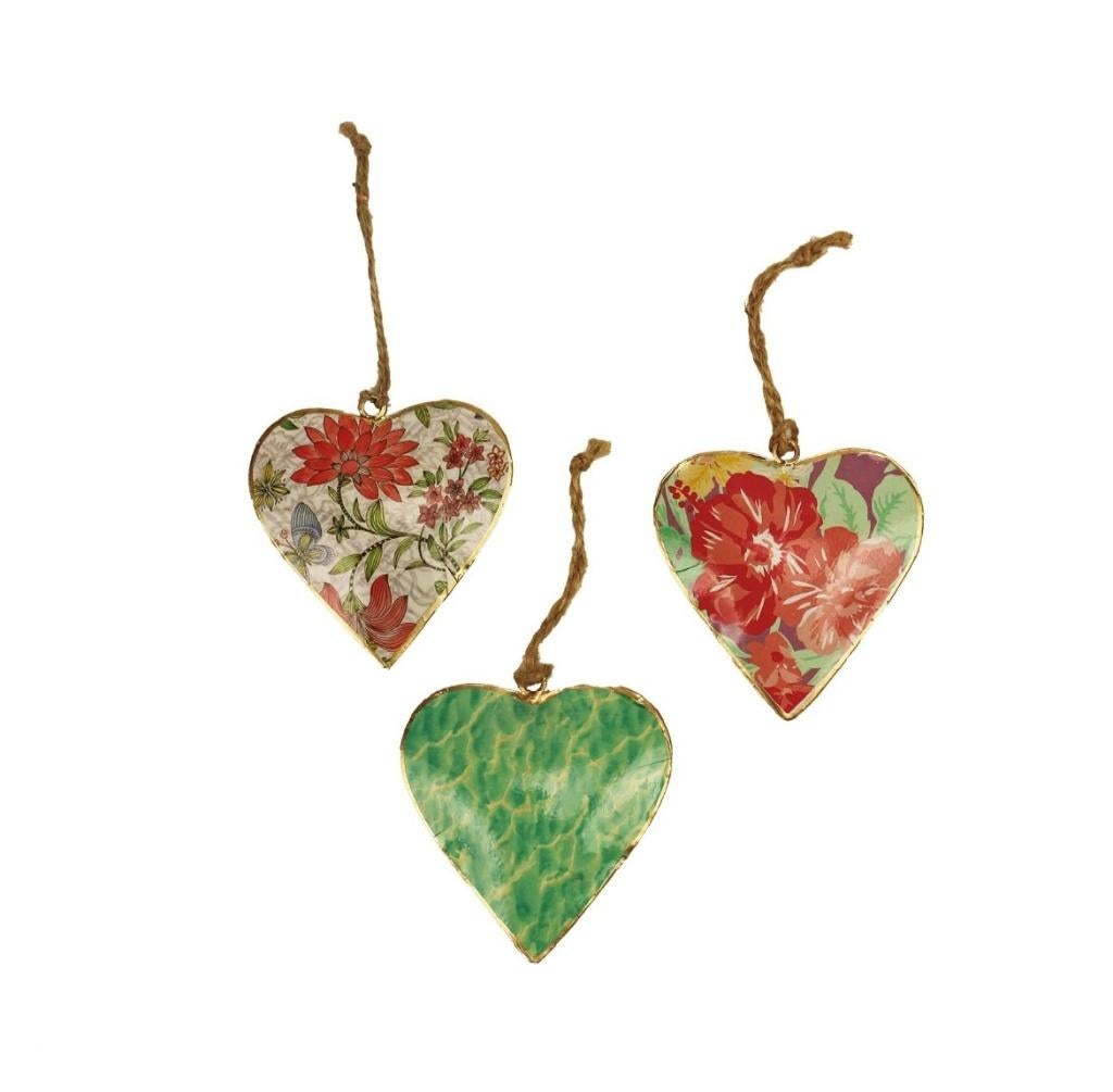 set van 3 metalen hartjes Glory leuk kado vriendschap liefde, Meerkleurig, -, -, Nieuw