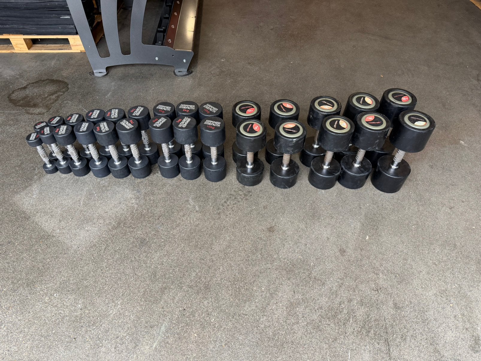 Vaste Rubberen Dumbells 2kg t/m 22kg