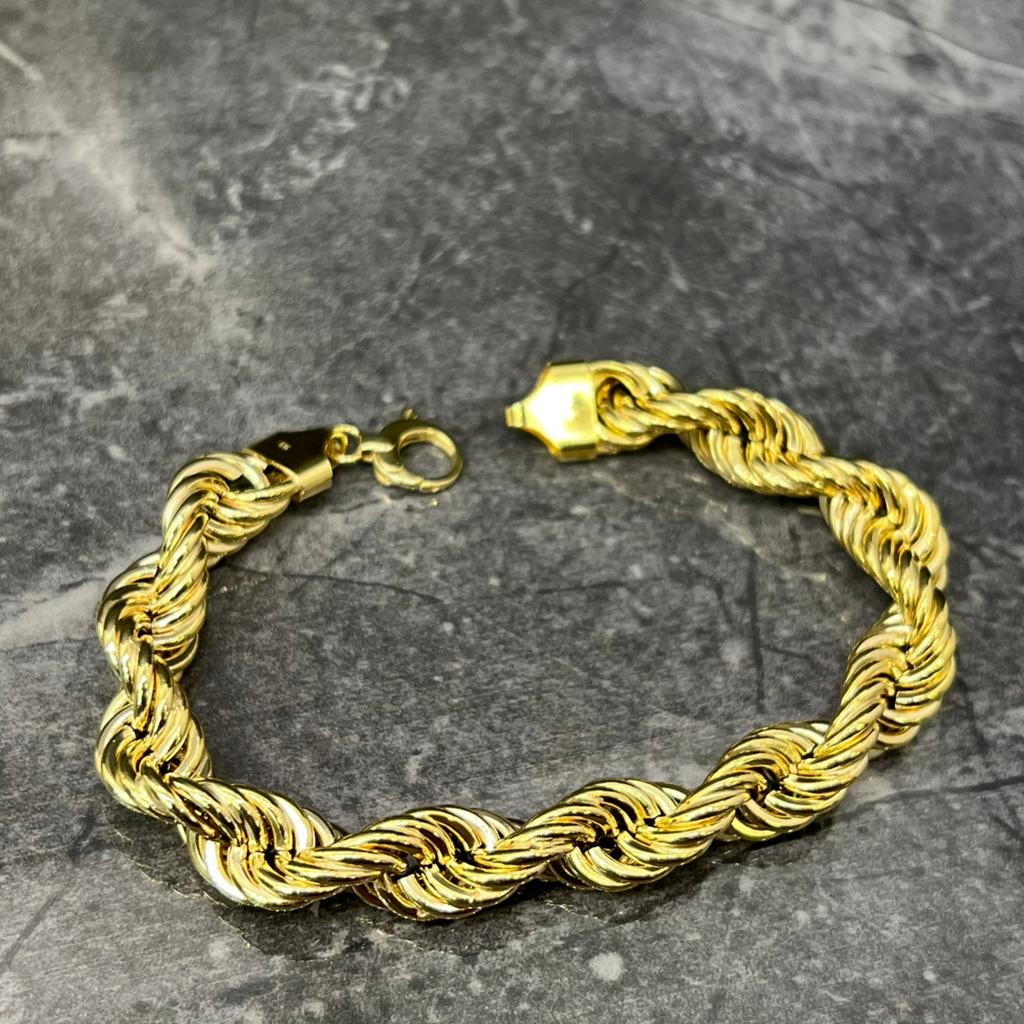 14k gouden armband rope chain schakel dik model, Ophalen of Verzenden, Nieuw, Goud