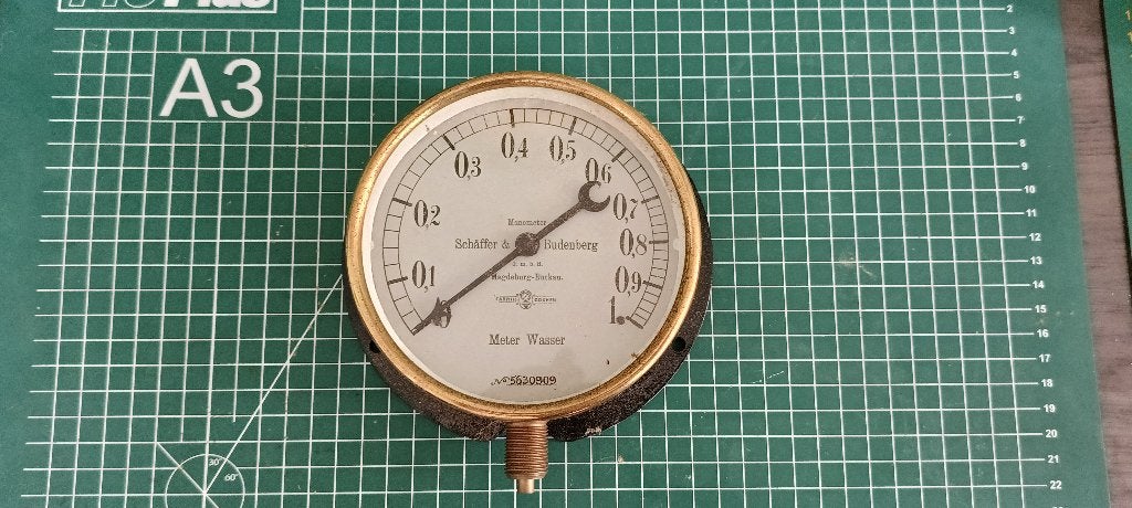 Antieke Scäffer & Budenberg manometer, Antiek en Kunst, Ophalen of Verzenden