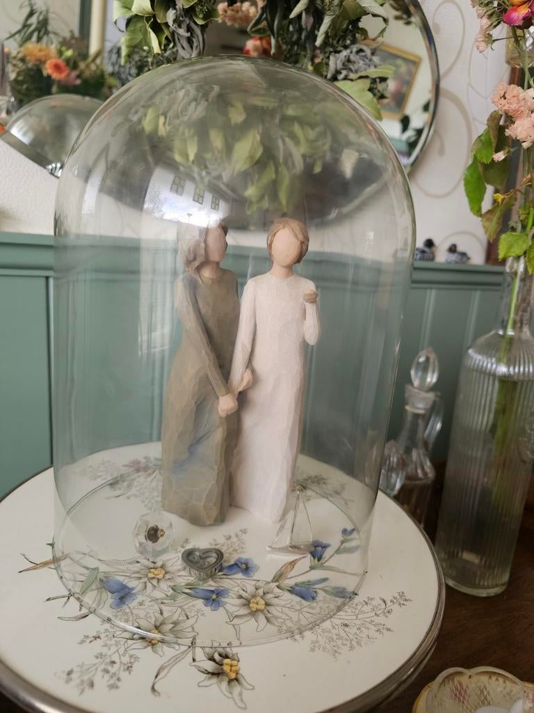 2 identieke glazen stolpen (dik glas), Ophalen, Zo goed als nieuw