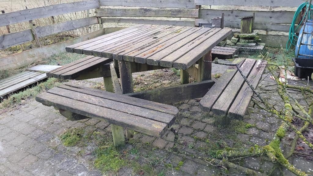 Gratis picknicktafels, Ophalen, Gebruikt, Vierkant, Hout