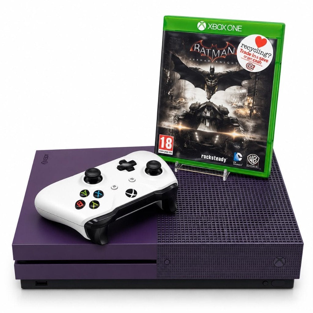 Xbox one S 1TB Paars met witte controller + game Badman, ., 1 speler, Ophalen of Verzenden, Zo goed als nieuw