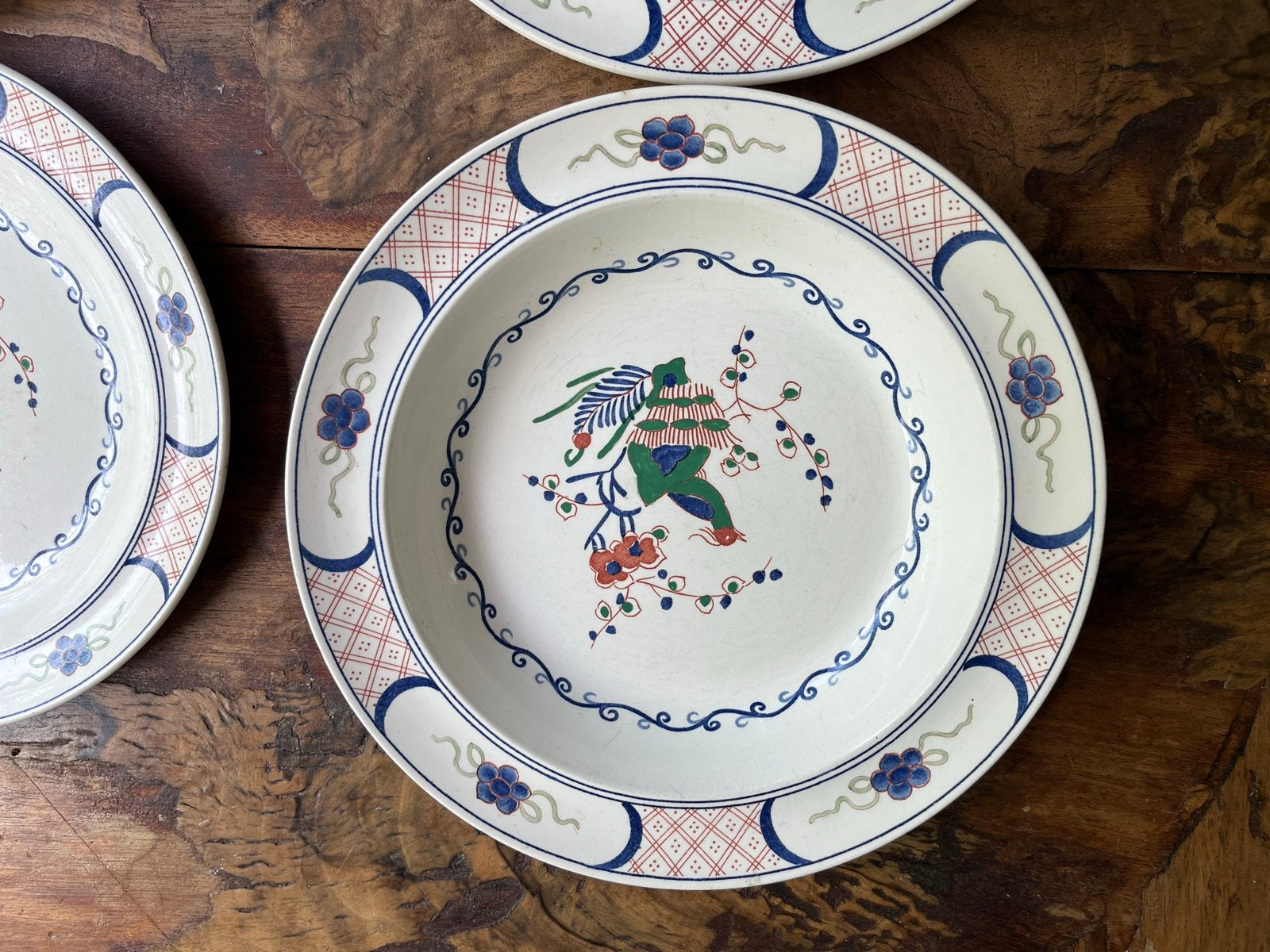 Wedgwood Volendam Servies: 2 Ontbijtborden, 1 Dinerbord, 1 D, Ophalen of Verzenden