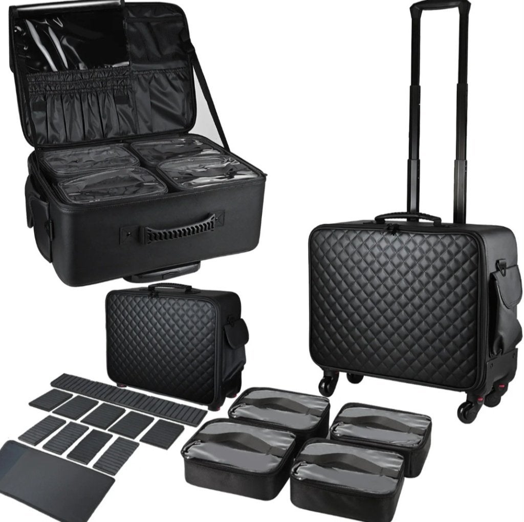 Make-up koffer (trolley), Sieraden, Tassen en Uiterlijk, Beautycases, Ophalen, Nieuw, Zwart, Hardcase