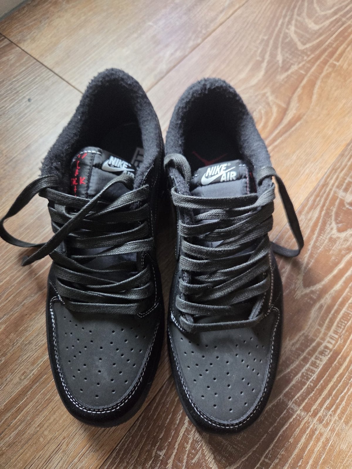 Travis Scott x Air Jordan 1 Low Black Phantom Maat 43, Verzenden, Gedragen, Zwart, Sneakers of Gympen