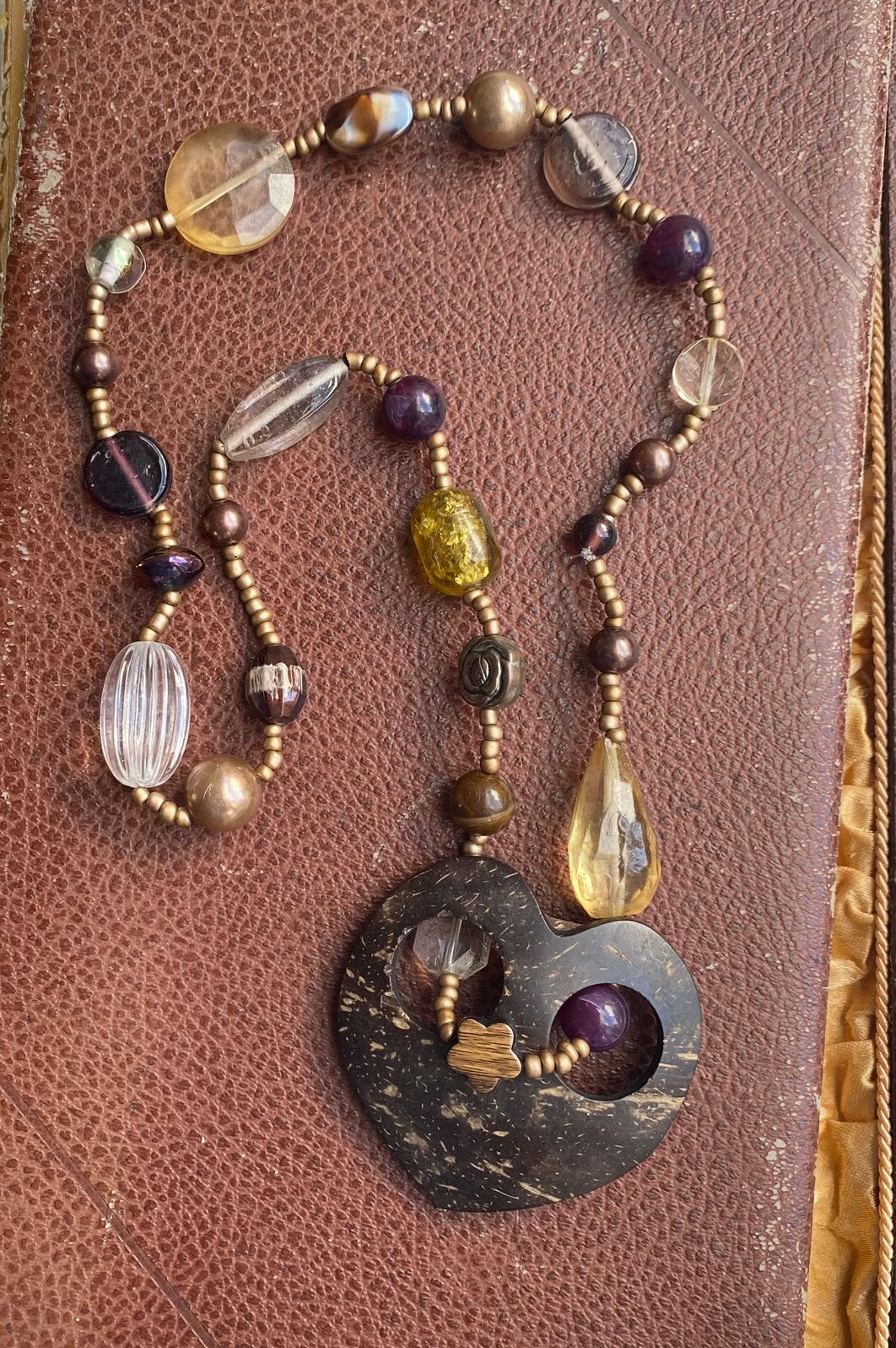 Boho hippie stijl ketting -65 cm, Sieraden, Tassen en Uiterlijk, Kettingen, Ophalen of Verzenden, Zo goed als nieuw, Overige kleuren