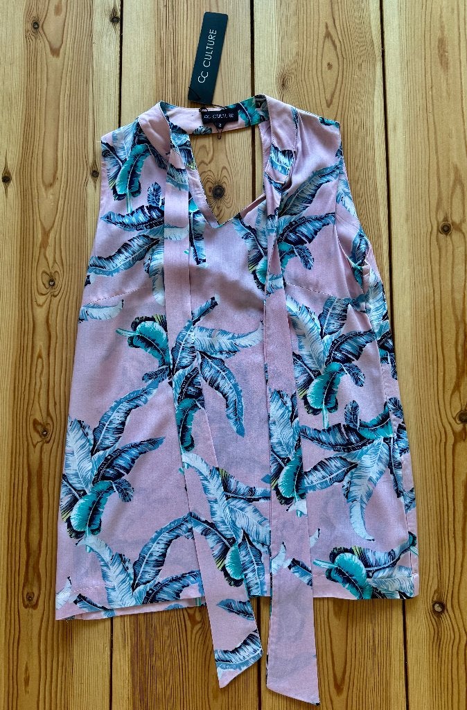 Blouse CC Culture - Roze Palm Strik - Maat 36 / 38 (Small), Ophalen of Verzenden, Zo goed als nieuw, Roze, Maat 36 (S)