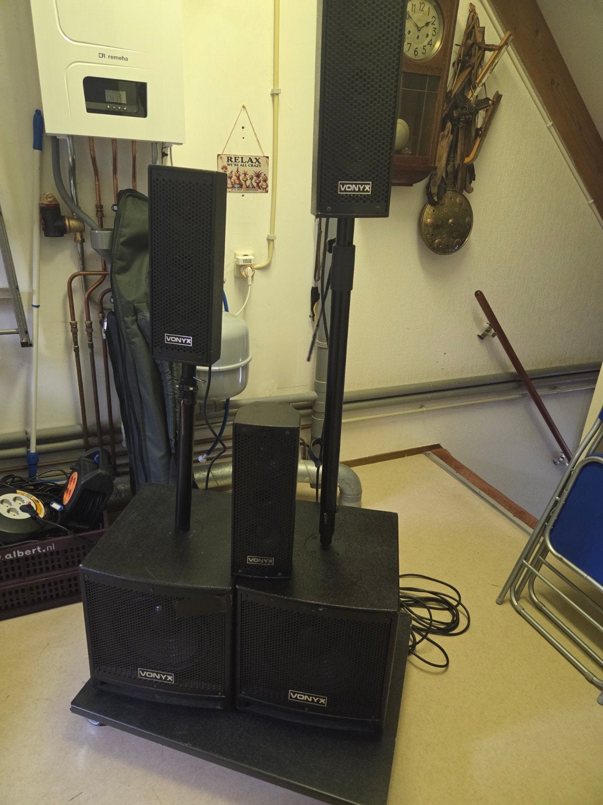 Vonyx VX1000BT PA-set met drie  satellieten, Ophalen, Gebruikt