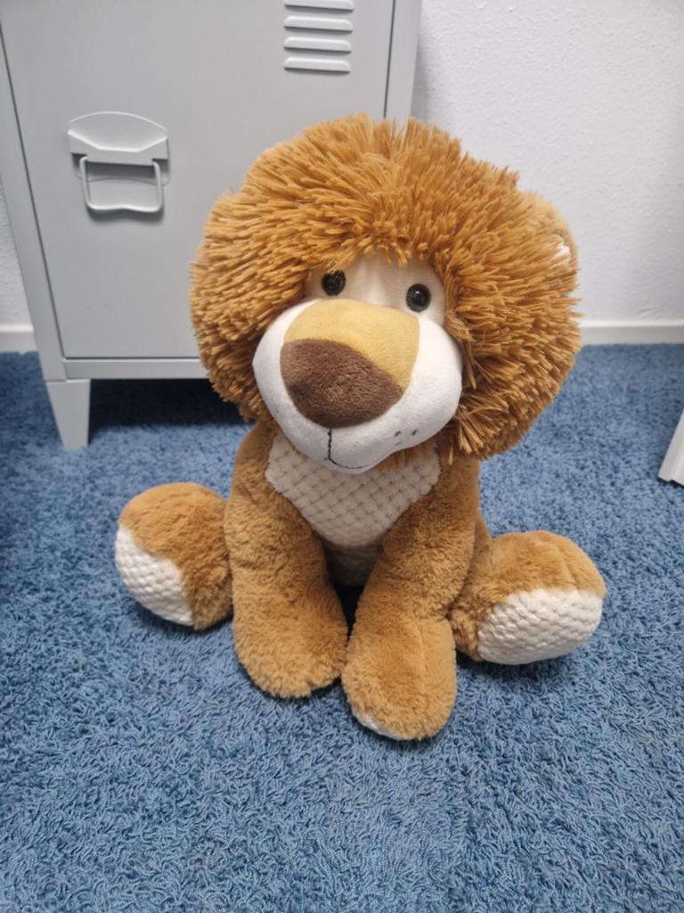 Zachte pluche leeuw knuffel, Ophalen of Verzenden, Zo goed als nieuw, Middelgroot (20 tot 80 cm), Leeuw