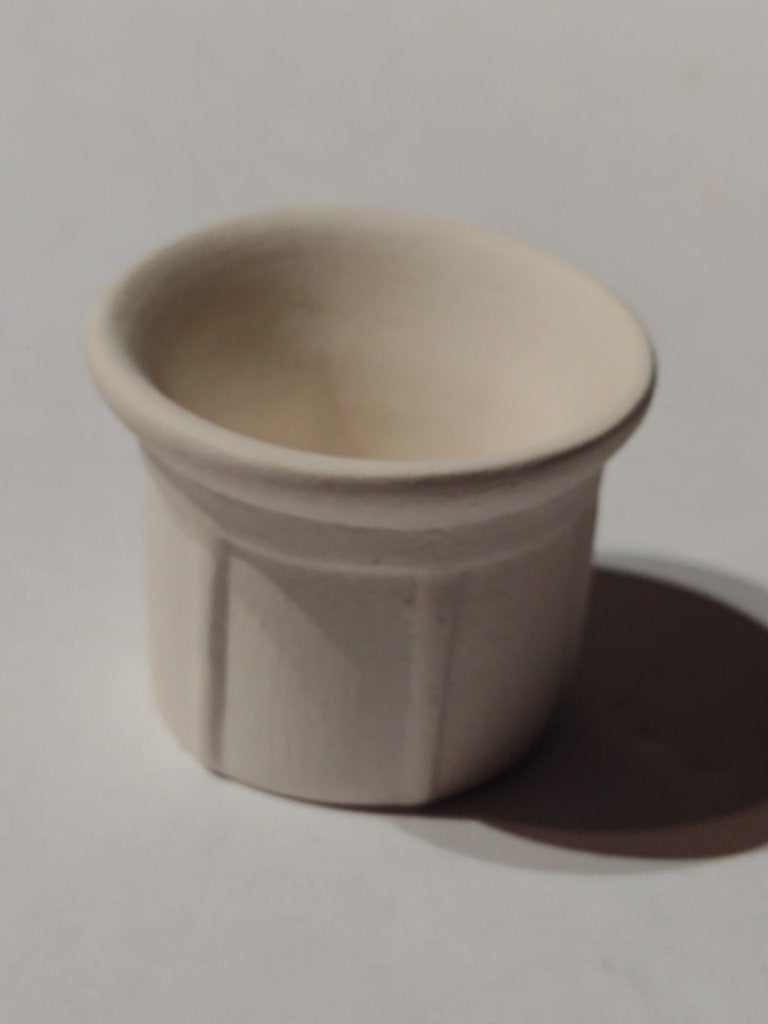witte keramische bloempot H 3 cm en doorsnee 4 cm / miniatuu, Ophalen, Nieuw, Gebruiksvoorwerp