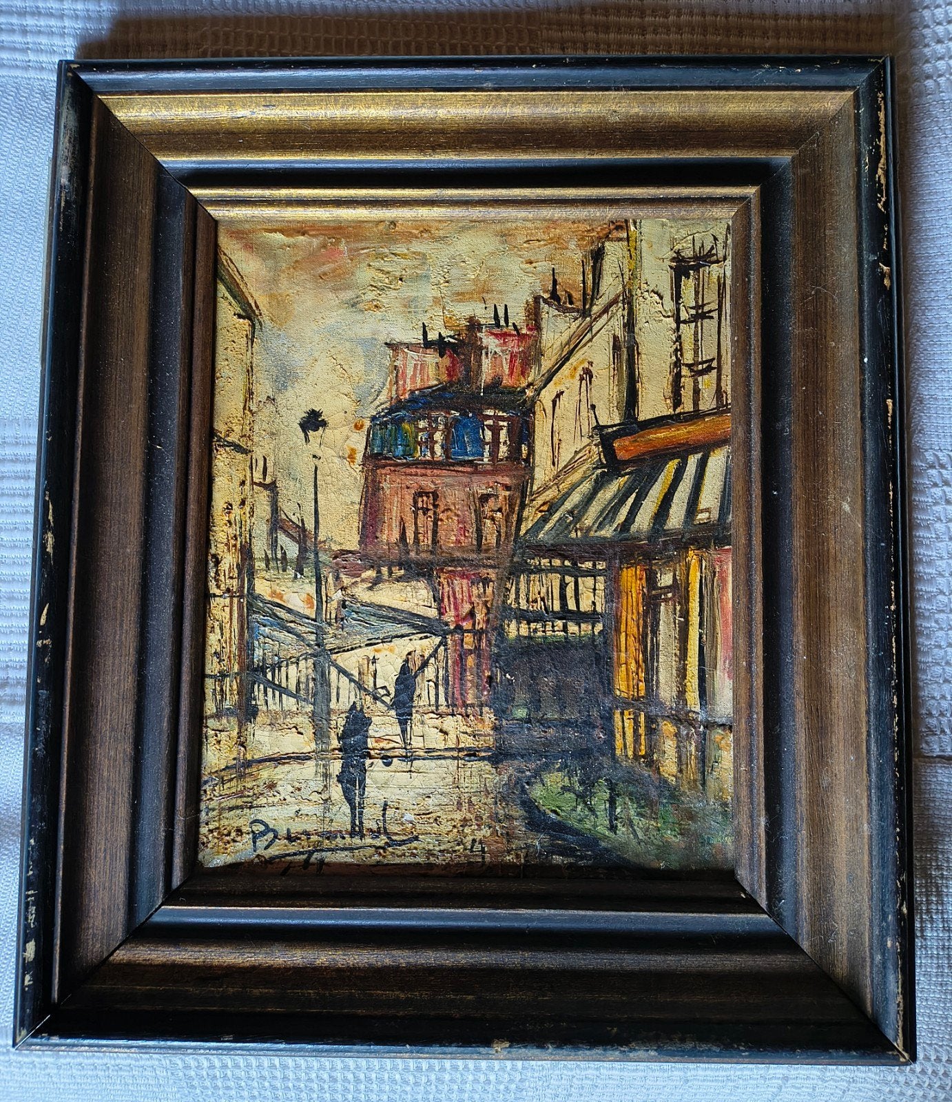 Schilderij straatgezicht Parijs, Antiek en Kunst, Kunst | Schilderijen | Klassiek, Ophalen
