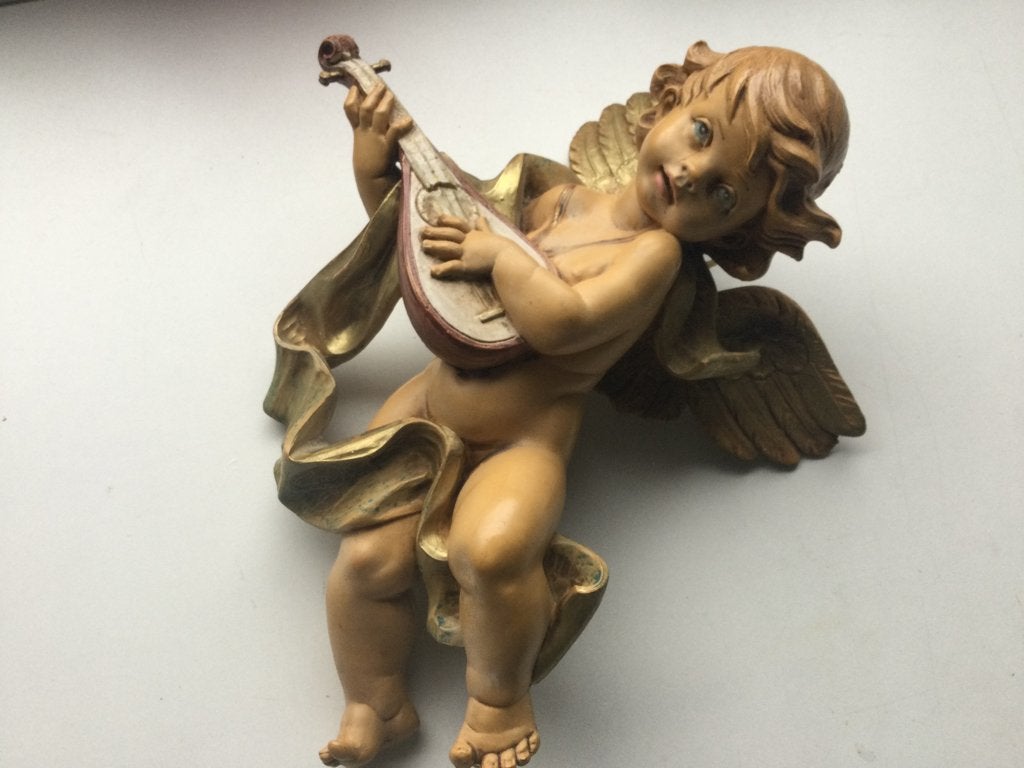 Simonetti Engel Putto Wand Dekoration Figur mit Gitarre, Ophalen of Verzenden