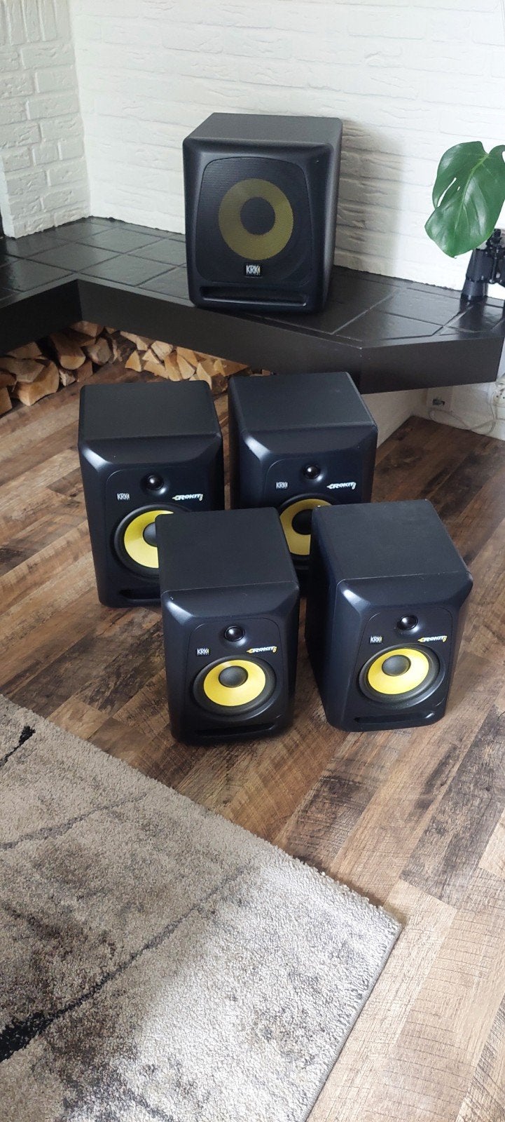 KRK Rokit Studio muziekboxen en KRK 10S Subwoofer, Zo goed als nieuw, Complete surroundset, 120 watt of meer, Ophalen