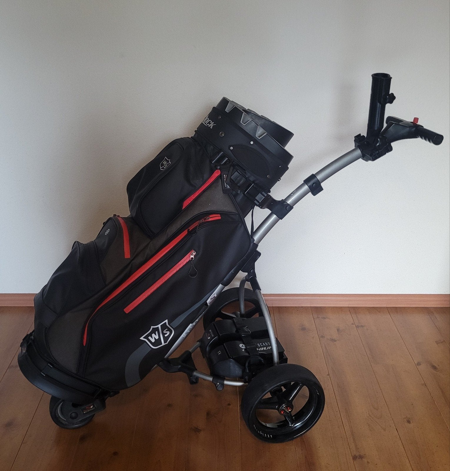 Motocaddy elektrische golftrolley met Wilson iLock tas, Ophalen, Gebruikt, Golfkar, Overige merken