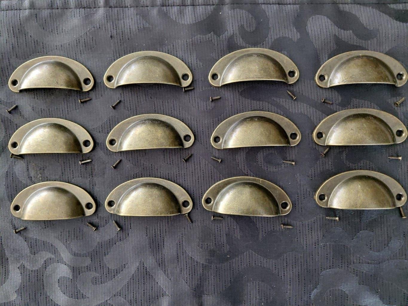 12 Nieuwe Messing brons Kleurige Handgrepen met Schroefjes, Ophalen of Verzenden, Nieuw, IJzer, Overige typen