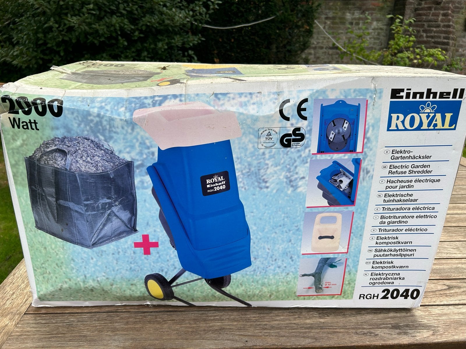 Einhell Royal RGH 2040 Elektrische Hakselaar 2000W, Ophalen of Verzenden, Zo goed als nieuw, Elektrisch, Met opvangzak
