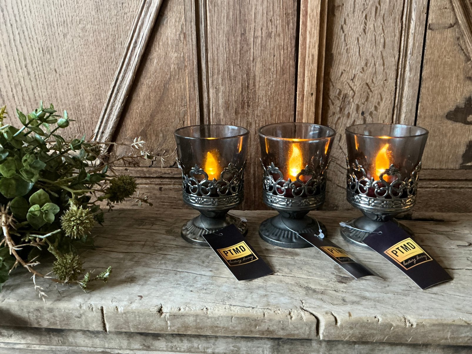 NIEUW set van 3 PTMD windlichtjes Decorits, Ophalen of Verzenden, Nieuw, Glas, PTMD