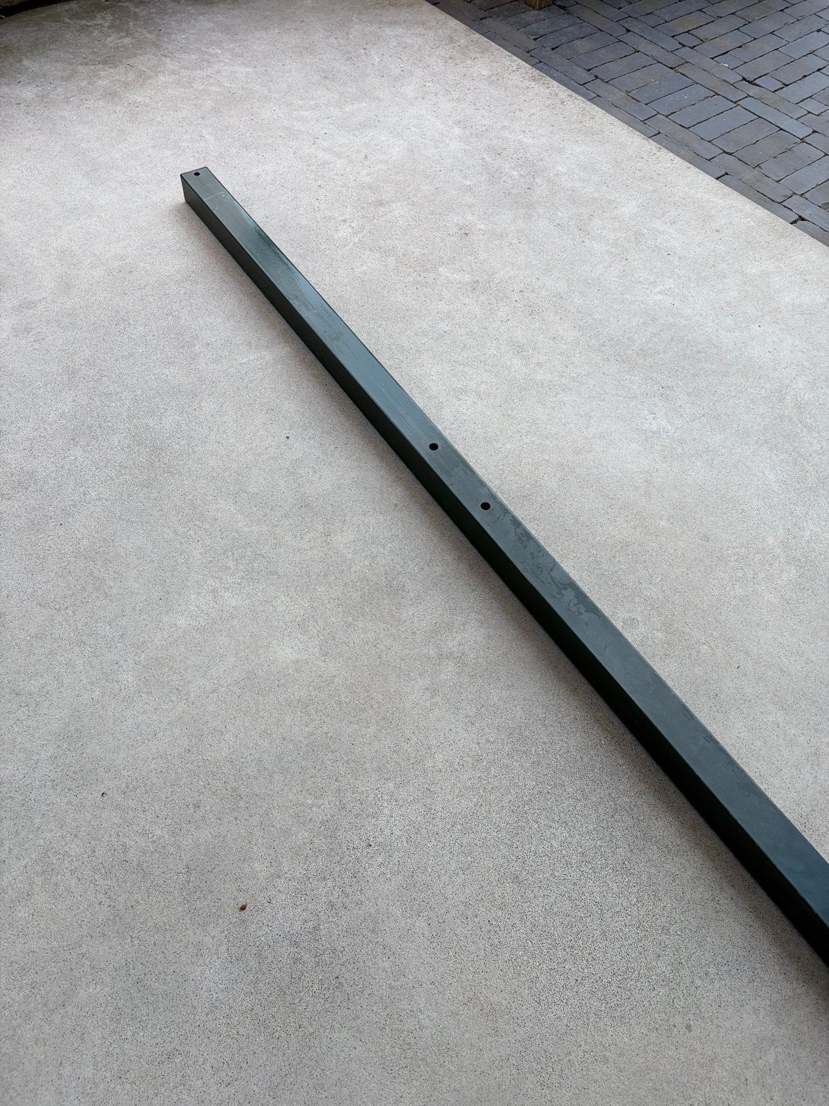 Hekwerkstaander Groen 60x60mm voor dubbelstaafmat hekwerk, Ophalen, Gebruikt, IJzer, Dubbelstaafmat hekwerk