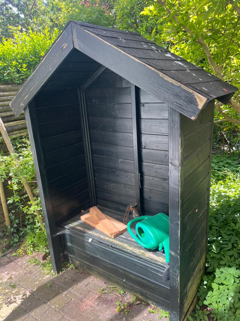 Houten tuin huisje, Tuin en Terras, Ophalen, Gebruikt, Hout, Overige typen