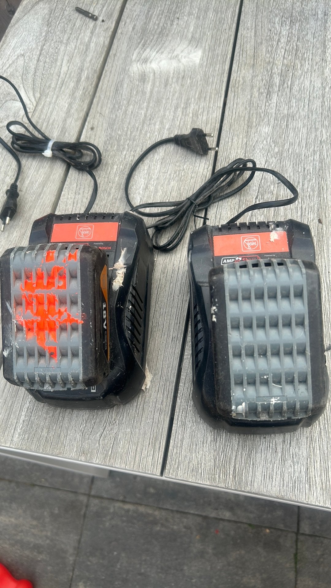 2 fein accu 18 v 4.0 ah  met lader, Ophalen of Verzenden, Gebruikt, Minder dan 400 watt, Boor- en Schroefmachine