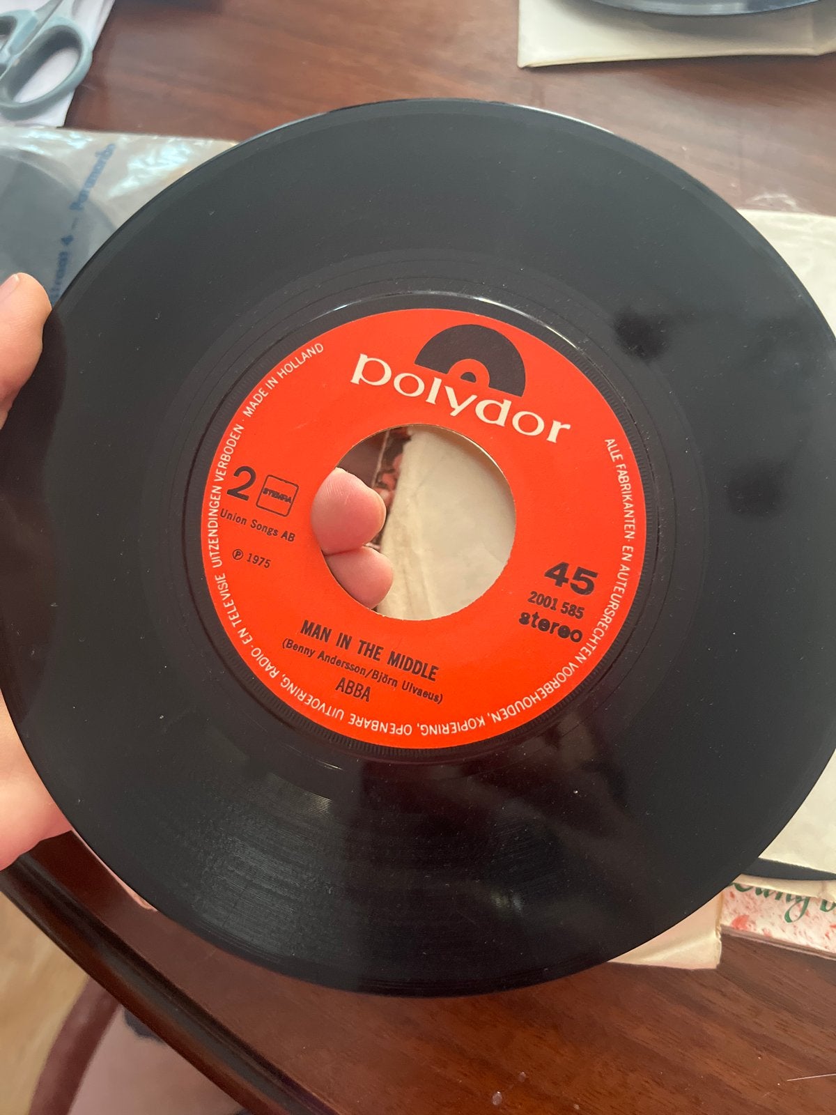 ABBA - SOS / Man in the Middle 7 inch vinyl single (1975), Cd's en Dvd's, Vinyl Singles, Gebruikt, 7 inch, Ophalen of Verzenden