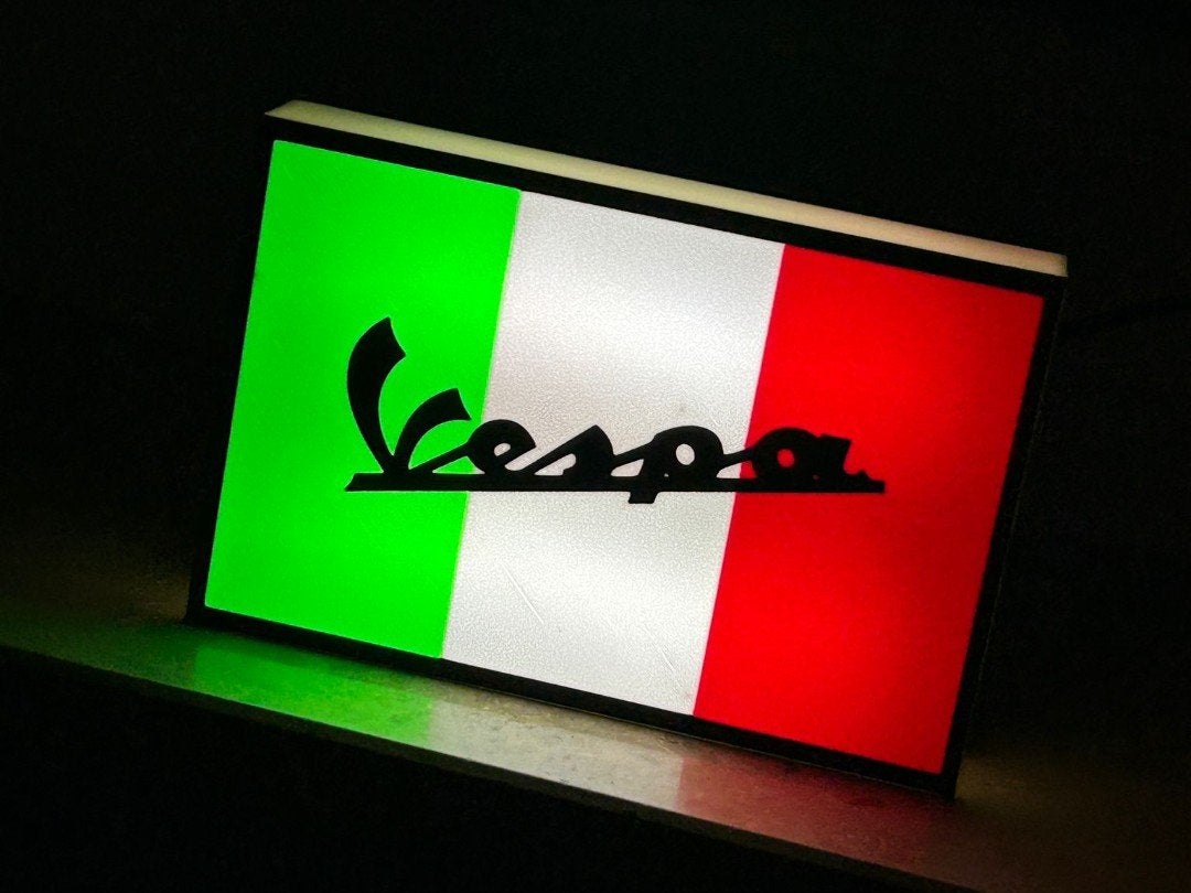 Nieuw Vespa LED Lichtbord - Italiaanse Vlag Design, Ophalen of Verzenden