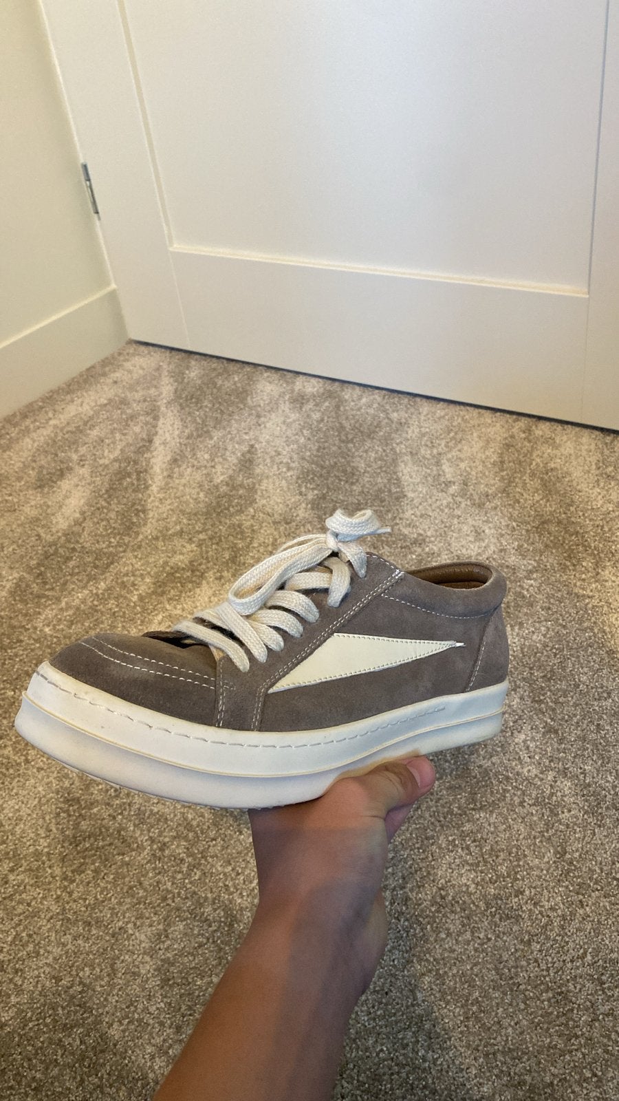 Rick Owens DRKSHDW Sneakers - Taupe/Wit, Kleding | Heren, Ophalen of Verzenden, Zo goed als nieuw, Overige kleuren, Sneakers of Gympen