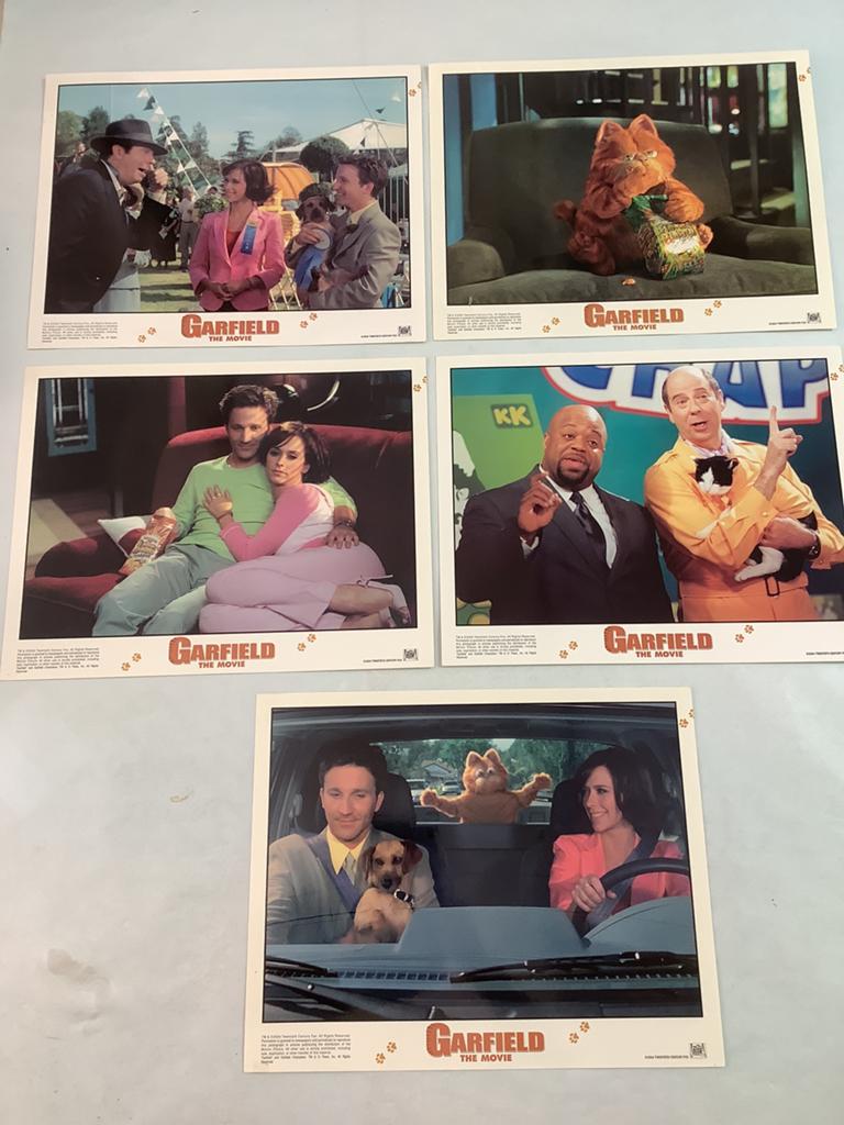 GARFIELD   LOBBYCARDS  (5)  27-35 cm, Ophalen of Verzenden, Zo goed als nieuw, A1 t/m A3, Film en Tv