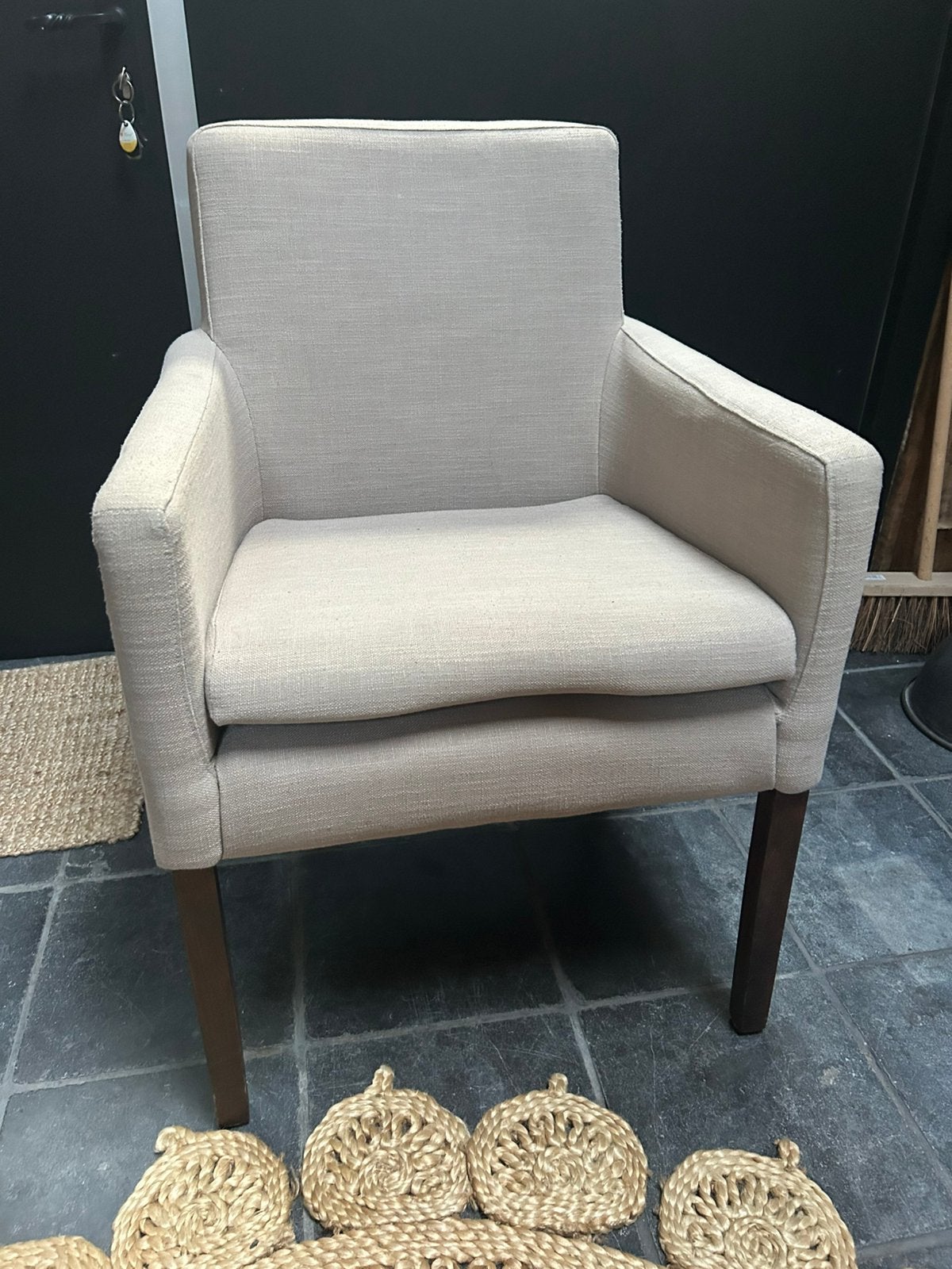 6 stuks eetkamer stoelen beige, Ophalen, Gebruikt, Minder dan 75 cm, Landelijk