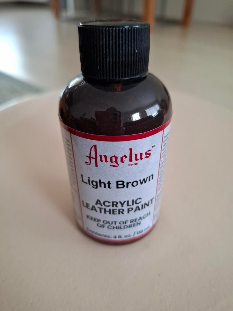 4x Angelus Acryl Leerverf Lichtbruin 118ml - Nieuw, Ophalen of Verzenden, Nieuw, Acrylverf